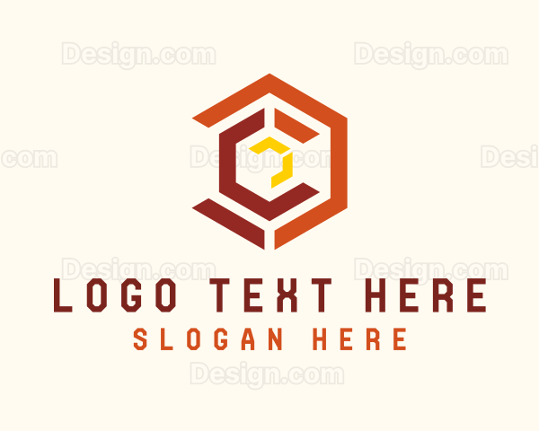 Geometric Hexagon Letter C Logo