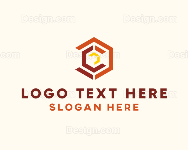 Geometric Hexagon Letter C Logo