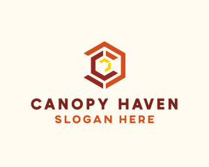 Geometric Hexagon Letter C  logo design