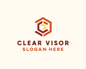 Geometric Hexagon Letter C  logo design