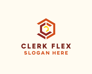 Geometric Hexagon Letter C  logo design