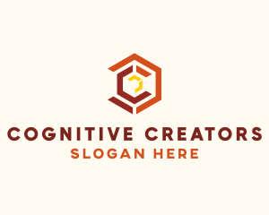 Geometric Hexagon Letter C  logo design