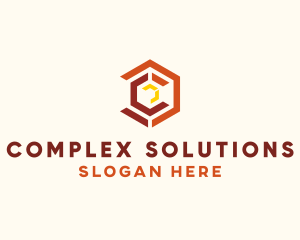 Geometric Hexagon Letter C  logo design