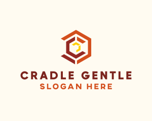 Geometric Hexagon Letter C  logo design