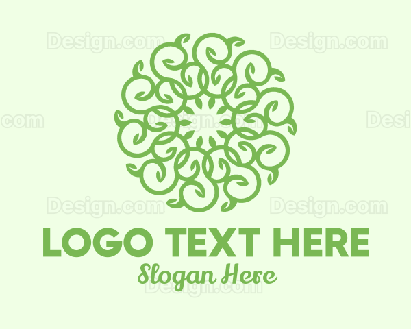 Rounded Vine Wreath Logo