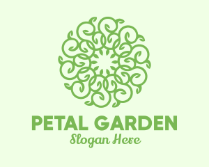 Rounded Vine Wreath logo design