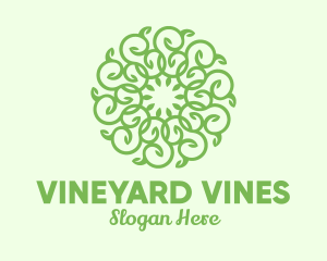 Rounded Vine Wreath logo design