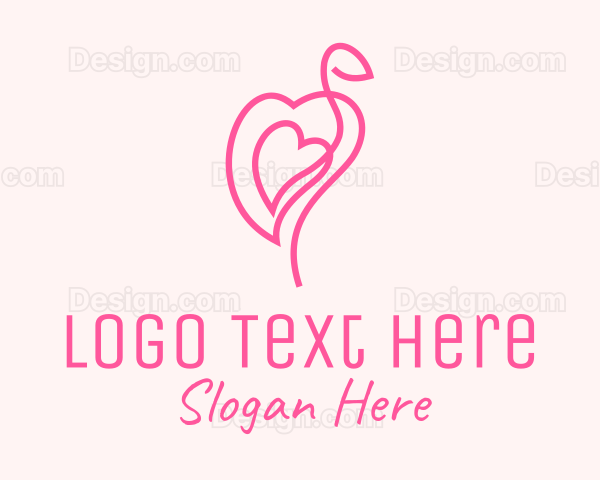 Pink Flamingo Heart Logo