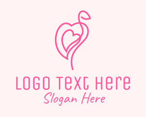 Pink Flamingo Heart logo