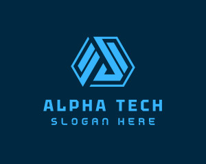 Tech Geometric Letter A  logo design