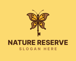 Nature Butterfly Key logo design