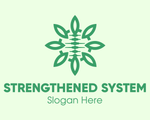 Green Natural Spinal Cord logo design