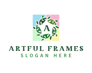 Leaf Tile Frame logo design