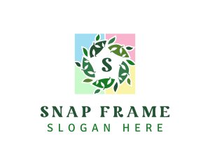 Leaf Tile Frame logo design