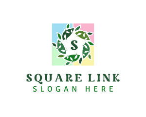 Leaf Tile Frame logo design