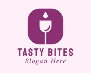 Wine Droplet Glass Bar Logo