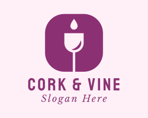 Wine Droplet Glass Bar logo design