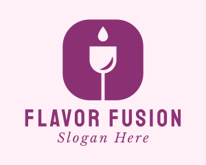 Wine Droplet Glass Bar logo design