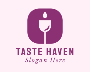 Wine Droplet Glass Bar logo design