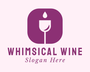 Wine Droplet Glass Bar logo design