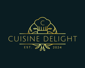 Restaurant Chef Monoline logo design