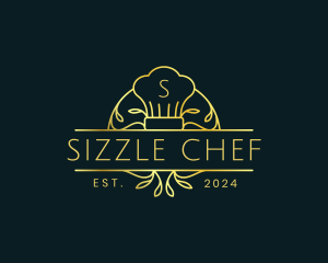 Restaurant Chef Monoline logo design