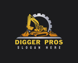 Industrial Gear Excavator logo design