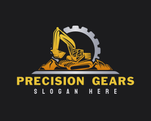 Industrial Gear Excavator logo design