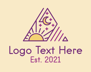 Celestial Spiritual Triangle Pyramid logo design