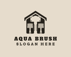 House Paint Brush Mallet logo design