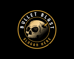 Skull Bullet Cranium logo design