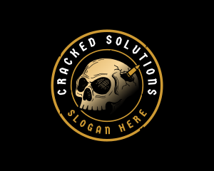 Skull Bullet Cranium logo design