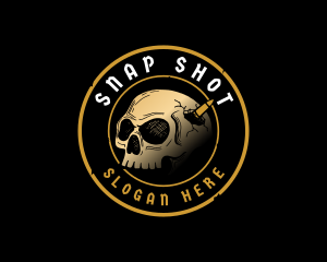 Skull Bullet Cranium logo design