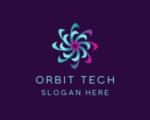 Cyber Orbit Flower logo design