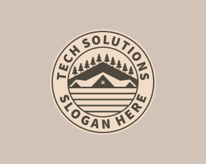 Cabin House Roofing Logo