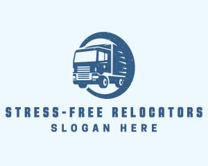 Blue Truck Transportation logo design