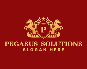 Pegasus Shield Crest logo design