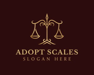 Golden Luxury Justice Scale logo design