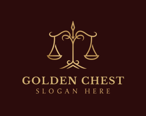 Golden Luxury Justice Scale logo design