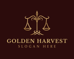 Golden Luxury Justice Scale logo design