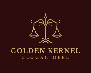 Golden Luxury Justice Scale logo design