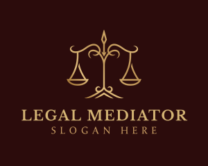 Golden Luxury Justice Scale logo design