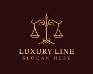 Golden Luxury Justice Scale logo design