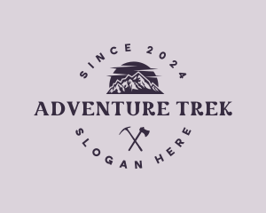 Mountain Trekking Adventure logo design