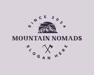 Mountain Trekking Adventure logo design