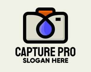 Camera Lens Droplet logo design