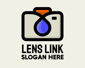 Camera Lens Droplet logo design