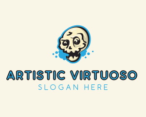 Halloween Skull Graffiti  logo design