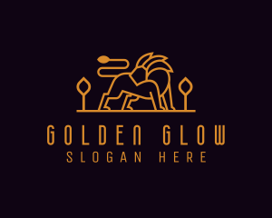 Golden Orange Lion logo design