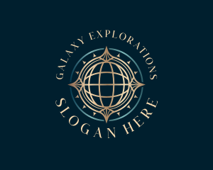 Globe Navigation Compass logo design